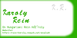 karoly rein business card